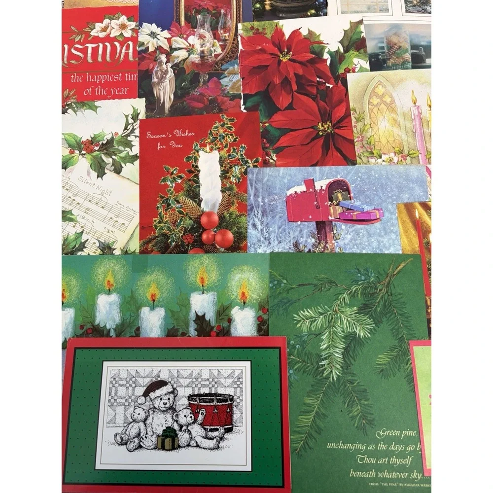 Vintage Christmas Cards Fronts ONLY Traditional Scrapbooking Decoupage Lot 50+
